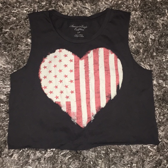 American Eagle Outfitters Tops - American flag crop top